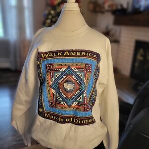 Vintage‎ Walk America white unisex Xl crewneck